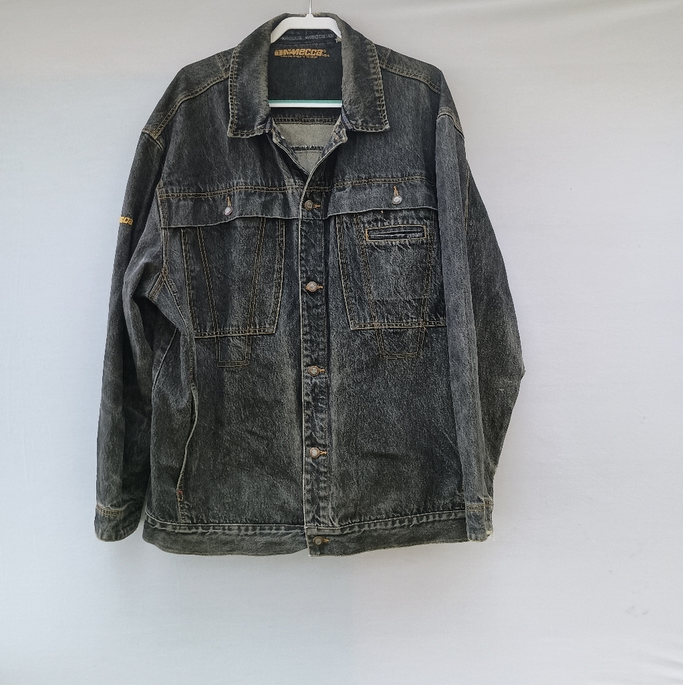 DNM Mecca black denim jean jacket size XXL